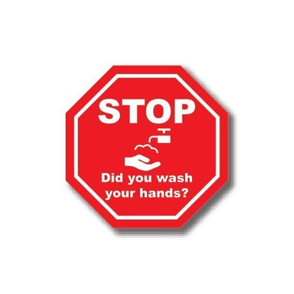 Ergomat 24in OCTAGON SIGNS Stop - Did you wash your hands? DSV-SIGN 576 #0692 -UEN - main